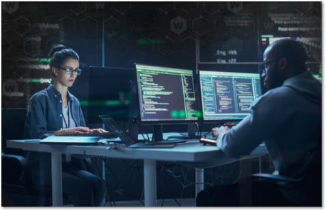 Co-workers in a dark SOC