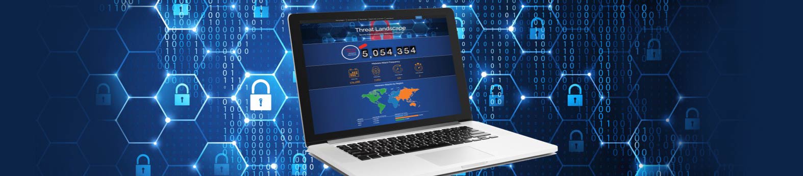 Open laptop showing the WatchGuard Threat Lab open on a web browser