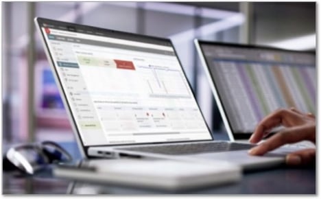 open laptop showing WatchGuard Cloud screen